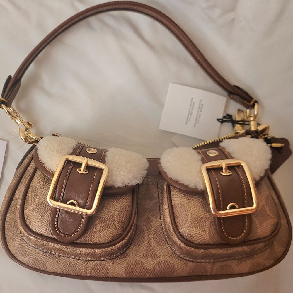 Coach Ashton Bag in Signature Canvas and Shearling